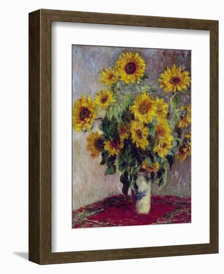 Still Life with Sunflowers, 1880-Claude Monet-Framed Giclee Print