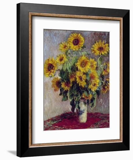 Still Life with Sunflowers, 1880-Claude Monet-Framed Giclee Print