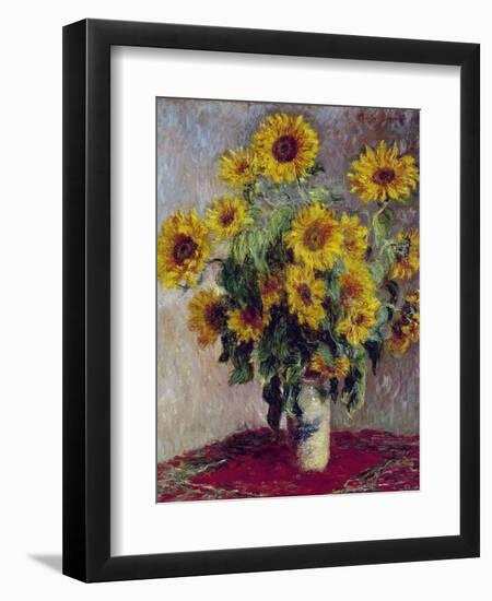 Still Life with Sunflowers, 1880-Claude Monet-Framed Giclee Print