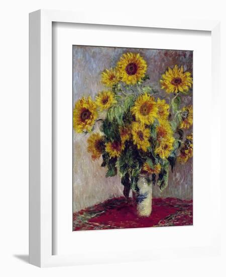 Still Life with Sunflowers, 1880-Claude Monet-Framed Giclee Print