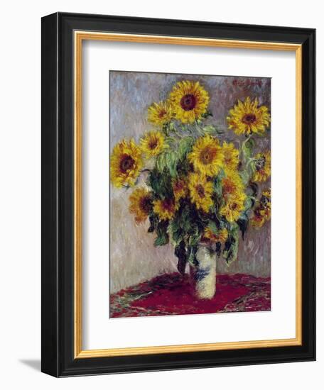 Still Life with Sunflowers, 1880-Claude Monet-Framed Giclee Print