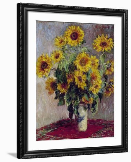 Still Life with Sunflowers, 1880-Claude Monet-Framed Giclee Print