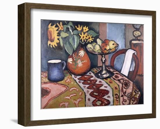 Still Life with Sunflowers II, 1911-August Macke-Framed Giclee Print