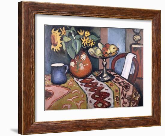 Still Life with Sunflowers II, 1911-August Macke-Framed Giclee Print