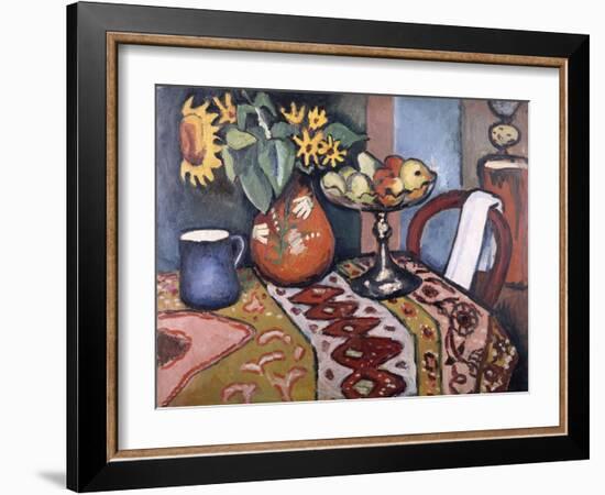 Still Life with Sunflowers II, 1911-August Macke-Framed Giclee Print