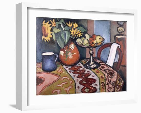 Still Life with Sunflowers II, 1911-August Macke-Framed Giclee Print