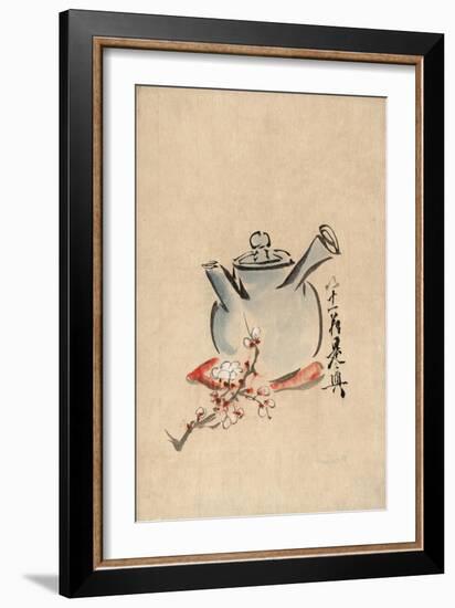 Still Life with Teapot and Cherry Blossom-null-Framed Art Print