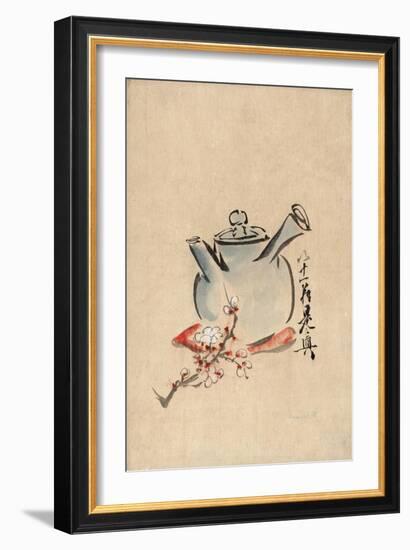 Still Life with Teapot and Cherry Blossom-null-Framed Art Print