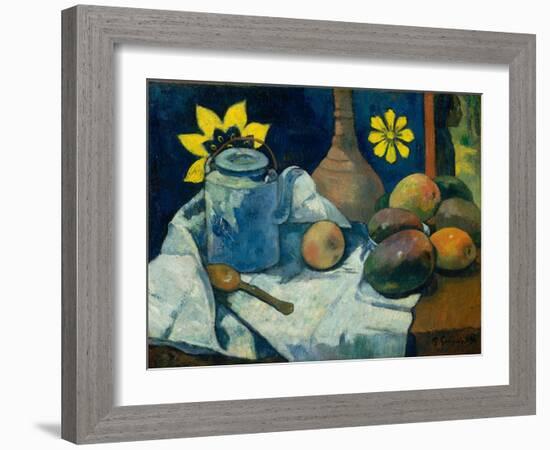 Still Life with Teapot and Fruit, 1896-Paul Gauguin-Framed Giclee Print