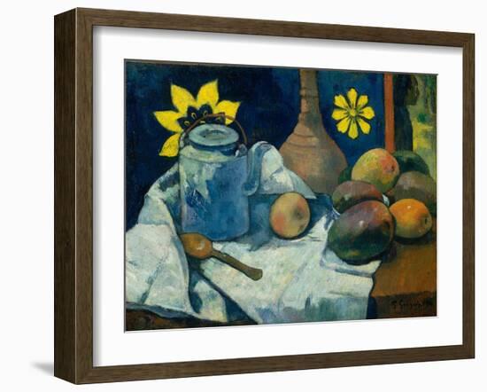 Still Life with Teapot and Fruit, 1896-Paul Gauguin-Framed Giclee Print