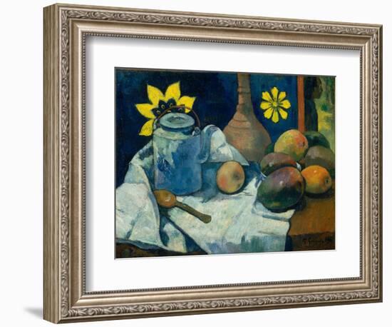 Still Life with Teapot and Fruit, 1896-Paul Gauguin-Framed Giclee Print