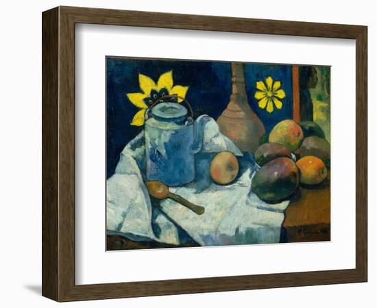 Still Life with Teapot and Fruit, 1896-Paul Gauguin-Framed Giclee Print