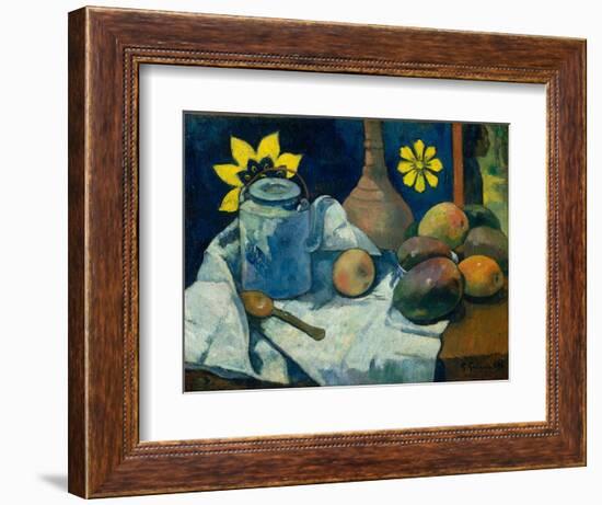 Still Life with Teapot and Fruit, 1896-Paul Gauguin-Framed Giclee Print