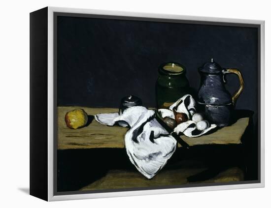 Still-Life with Teapot, c.1869-Paul Cézanne-Framed Premier Image Canvas