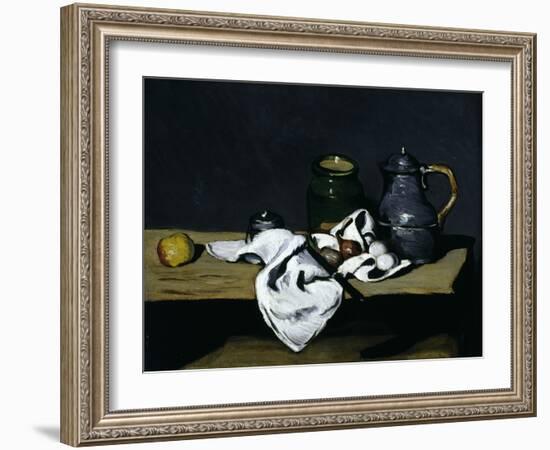 Still-Life with Teapot, c.1869-Paul Cézanne-Framed Giclee Print