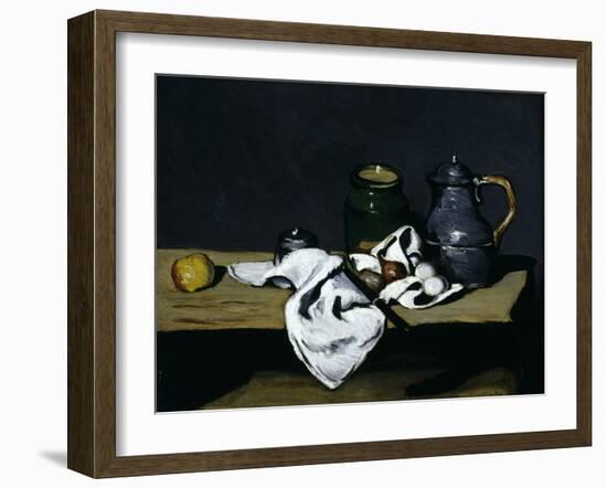Still-Life with Teapot, c.1869-Paul Cézanne-Framed Giclee Print