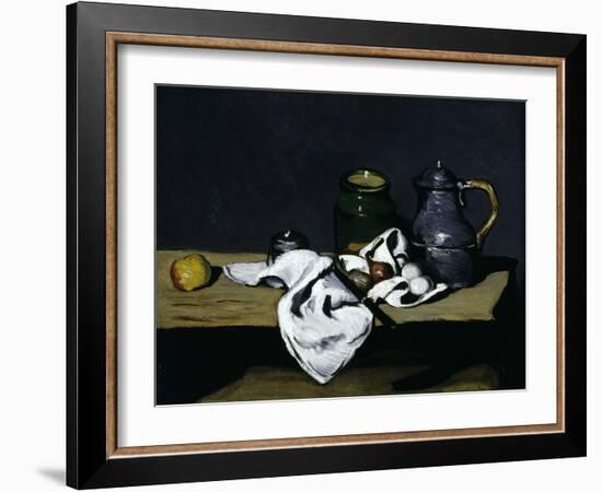 Still-Life with Teapot, c.1869-Paul Cézanne-Framed Giclee Print