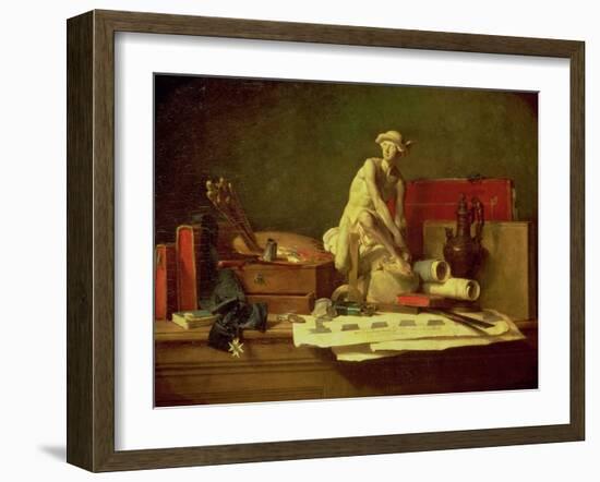 Still Life with the Attributes of the Arts, 1766-Jean-Baptiste Simeon Chardin-Framed Giclee Print