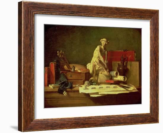 Still Life with the Attributes of the Arts, 1766-Jean-Baptiste Simeon Chardin-Framed Giclee Print