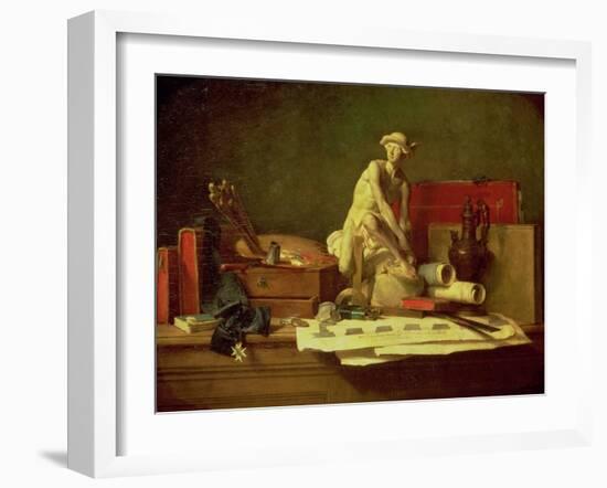 Still Life with the Attributes of the Arts, 1766-Jean-Baptiste Simeon Chardin-Framed Giclee Print