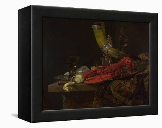 Still Life with the Drinking-Horn of the Saint Sebastian Archers' Guild, Lobster and Glasses-Willem Kalf-Framed Premier Image Canvas