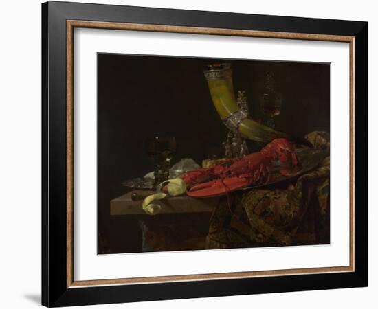 Still Life with the Drinking-Horn of the Saint Sebastian Archers' Guild, Lobster and Glasses-Willem Kalf-Framed Giclee Print