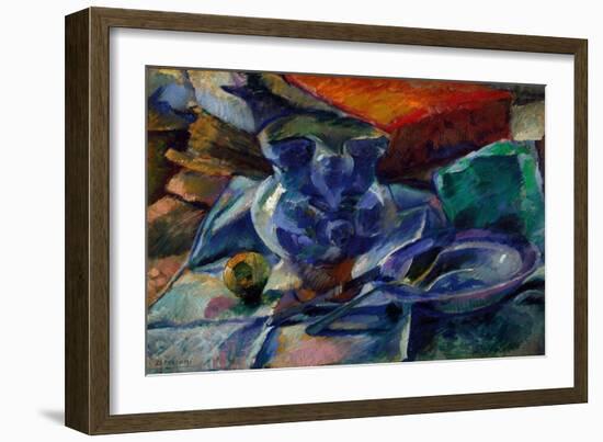 Still Life with the Jug, Bowl and Cutlery. 1916 (Painting)-Umberto Boccioni-Framed Giclee Print