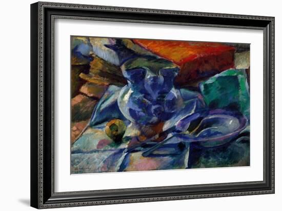 Still Life with the Jug, Bowl and Cutlery. 1916 (Painting)-Umberto Boccioni-Framed Giclee Print