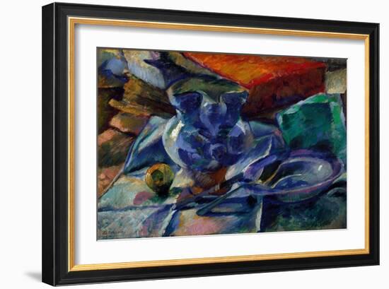 Still Life with the Jug, Bowl and Cutlery. 1916 (Painting)-Umberto Boccioni-Framed Giclee Print