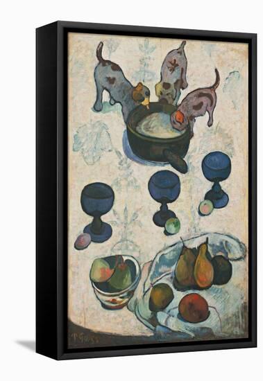 Still Life with Three Puppies, 1888 (Oil on Panel)-Paul Gauguin-Framed Premier Image Canvas