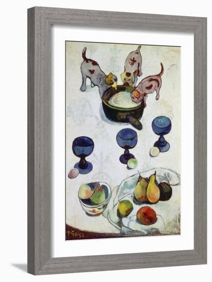 Still Life with Three Puppies, 1888-Paul Gauguin-Framed Giclee Print