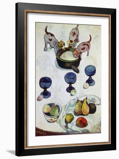 Still Life with Three Puppies, 1888-Paul Gauguin-Framed Giclee Print