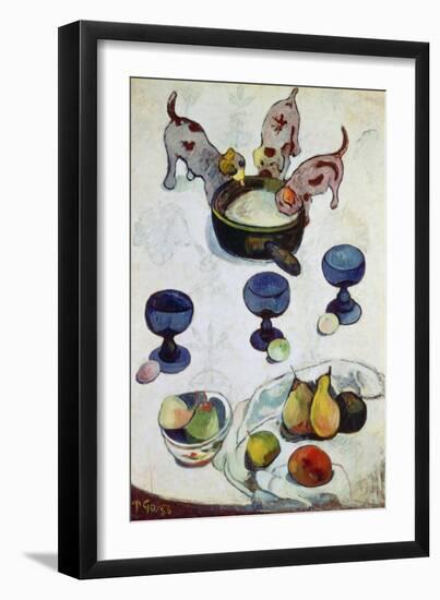 Still Life with Three Puppies, 1888-Paul Gauguin-Framed Giclee Print