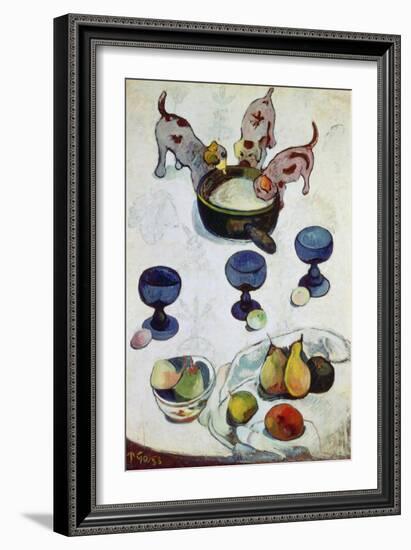 Still Life with Three Puppies, 1888-Paul Gauguin-Framed Giclee Print