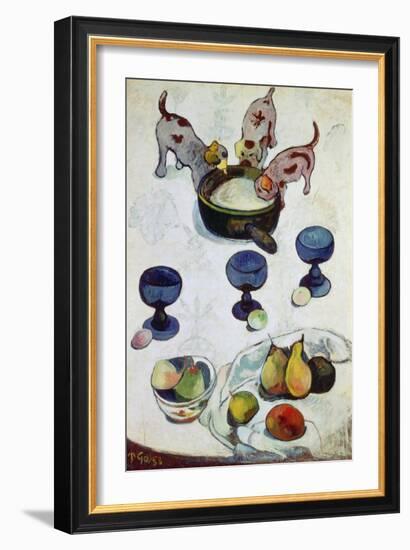 Still Life with Three Puppies, 1888-Paul Gauguin-Framed Giclee Print