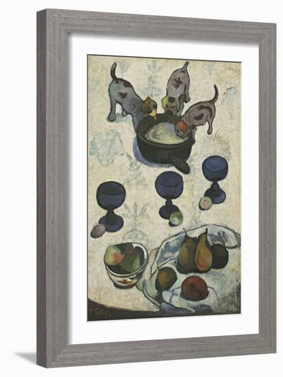 Still Life with Three Puppies-Paul Gauguin-Framed Giclee Print