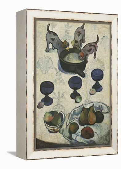 Still Life with Three Puppies-Paul Gauguin-Framed Premier Image Canvas