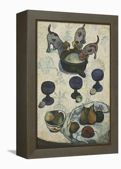 Still Life with Three Puppies-Paul Gauguin-Framed Premier Image Canvas