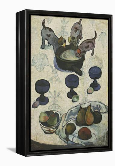 Still Life with Three Puppies-Paul Gauguin-Framed Premier Image Canvas