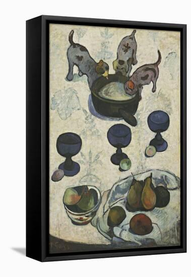 Still Life with Three Puppies-Paul Gauguin-Framed Premier Image Canvas