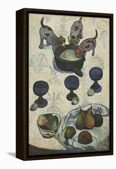 Still Life with Three Puppies-Paul Gauguin-Framed Premier Image Canvas