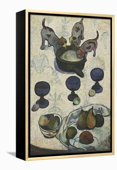 Still Life with Three Puppies-Paul Gauguin-Framed Premier Image Canvas