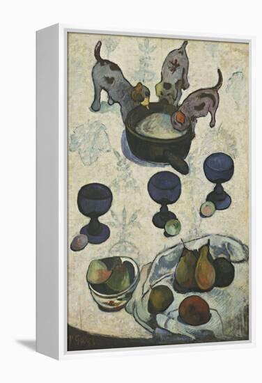 Still Life with Three Puppies-Paul Gauguin-Framed Premier Image Canvas