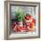 Still Life with Tomatoes and Flowering Basil in a Vase-null-Framed Photographic Print