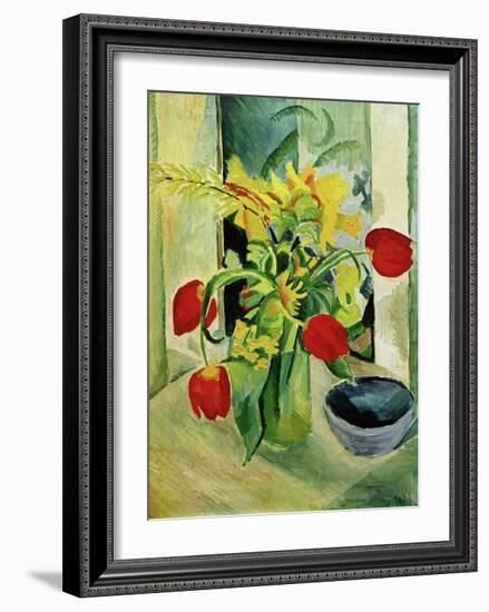 Still life with Tulips-Auguste Macke-Framed Giclee Print