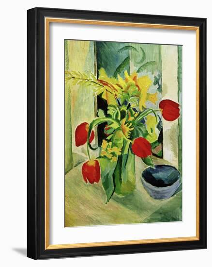 Still life with Tulips-Auguste Macke-Framed Giclee Print