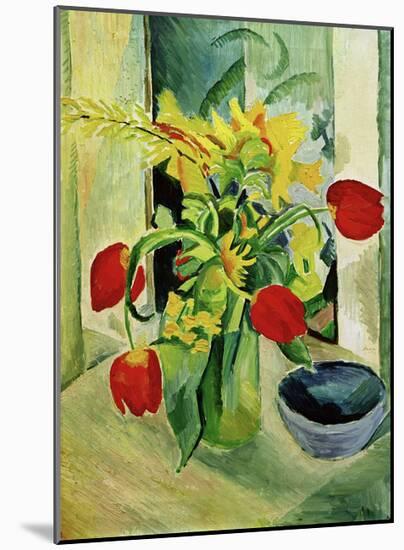 Still life with Tulips-Auguste Macke-Mounted Giclee Print