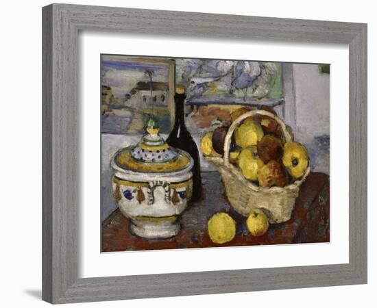 Still-Life with Tureen, c.1877-Paul Cézanne-Framed Giclee Print