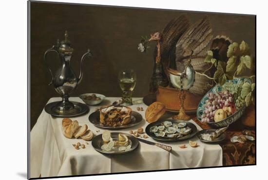 Still Life with Turkey Pie, 1627-Pieter Claesz-Mounted Giclee Print