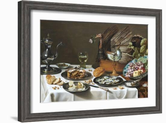 Still Life with Turkey Pie-Pieter Claesz-Framed Giclee Print